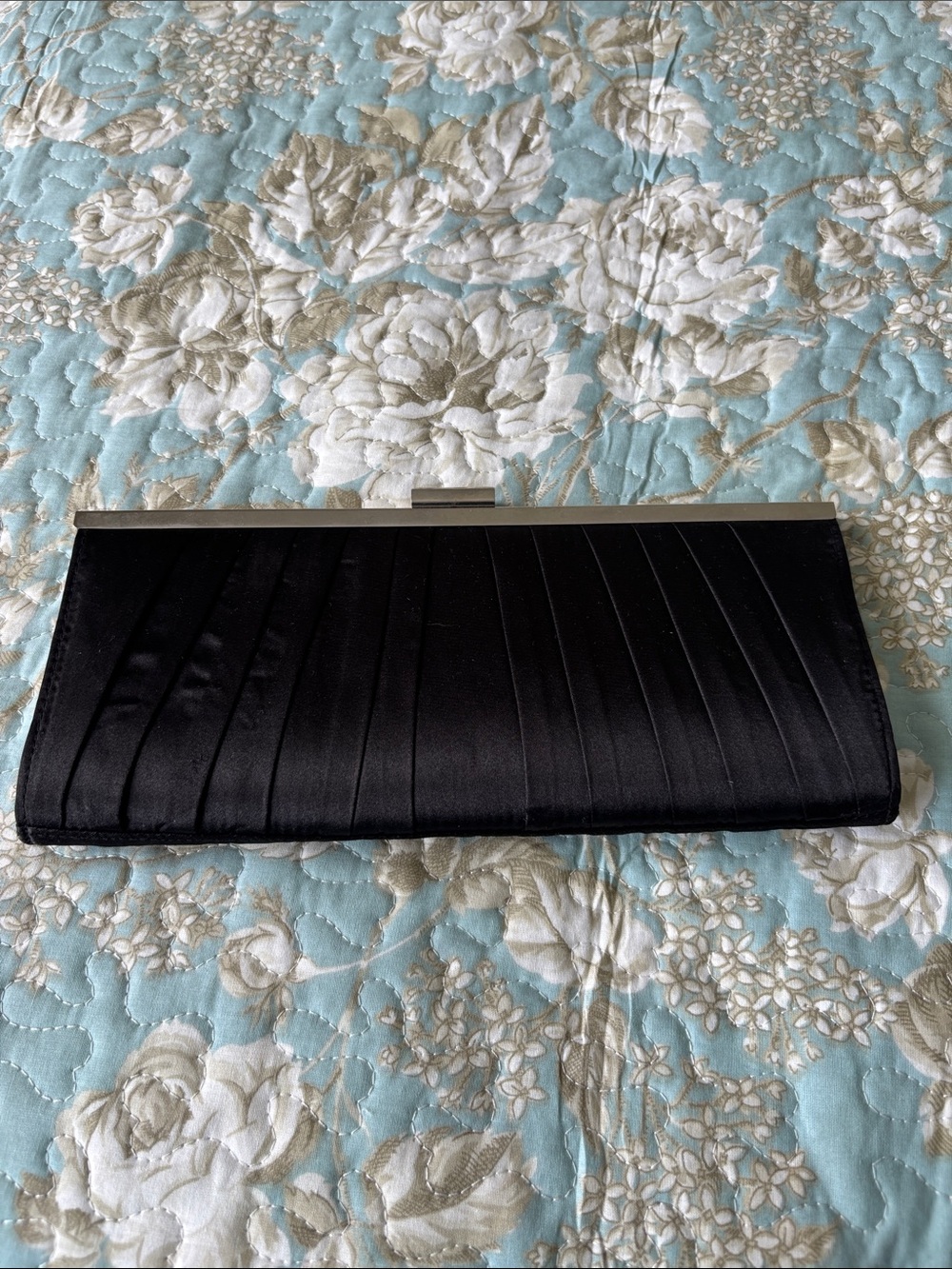 Women's Black Satin Evening Clutch